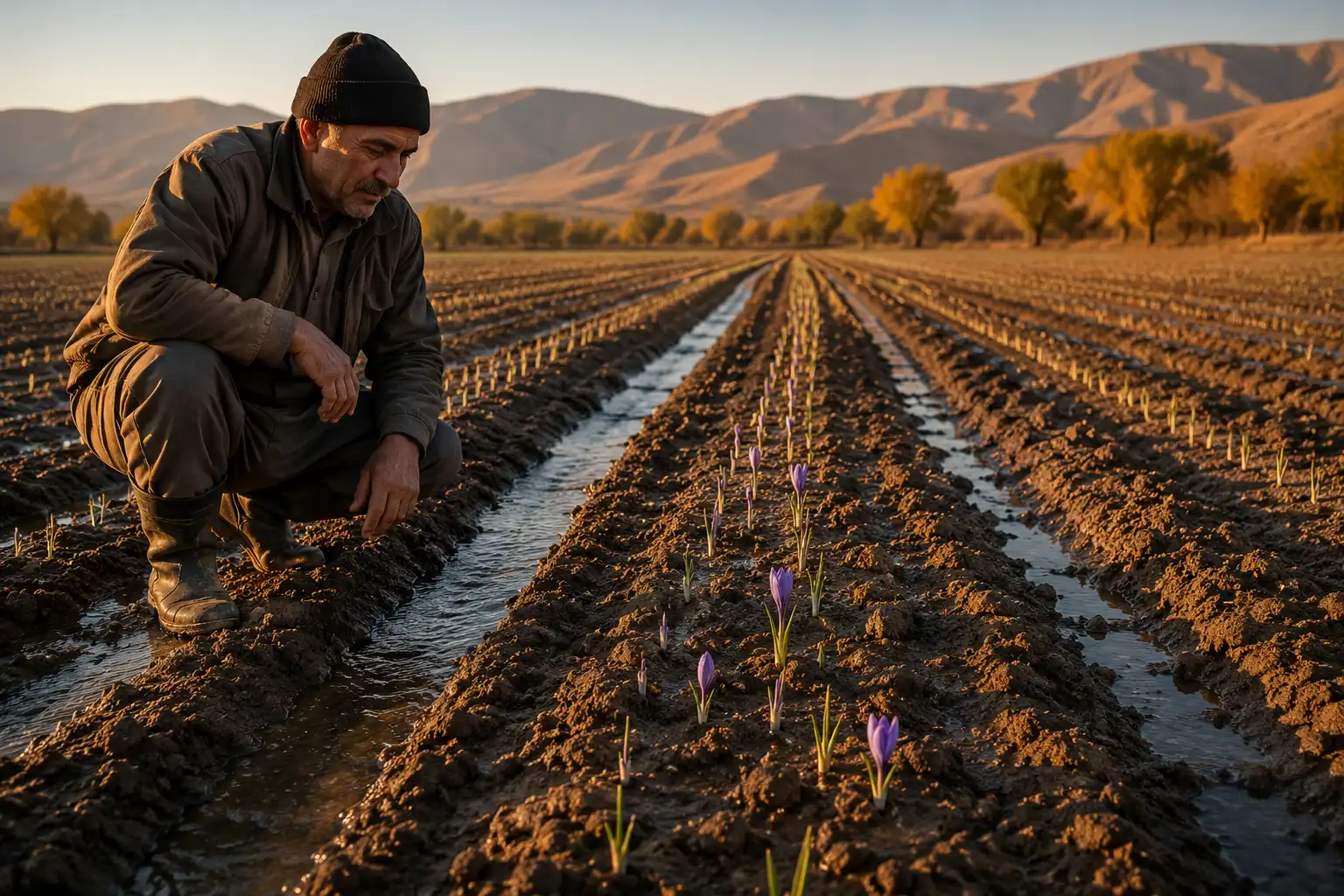 سله شکنی سطحی و مدیریت مزرعه پس از گل آب زعفران