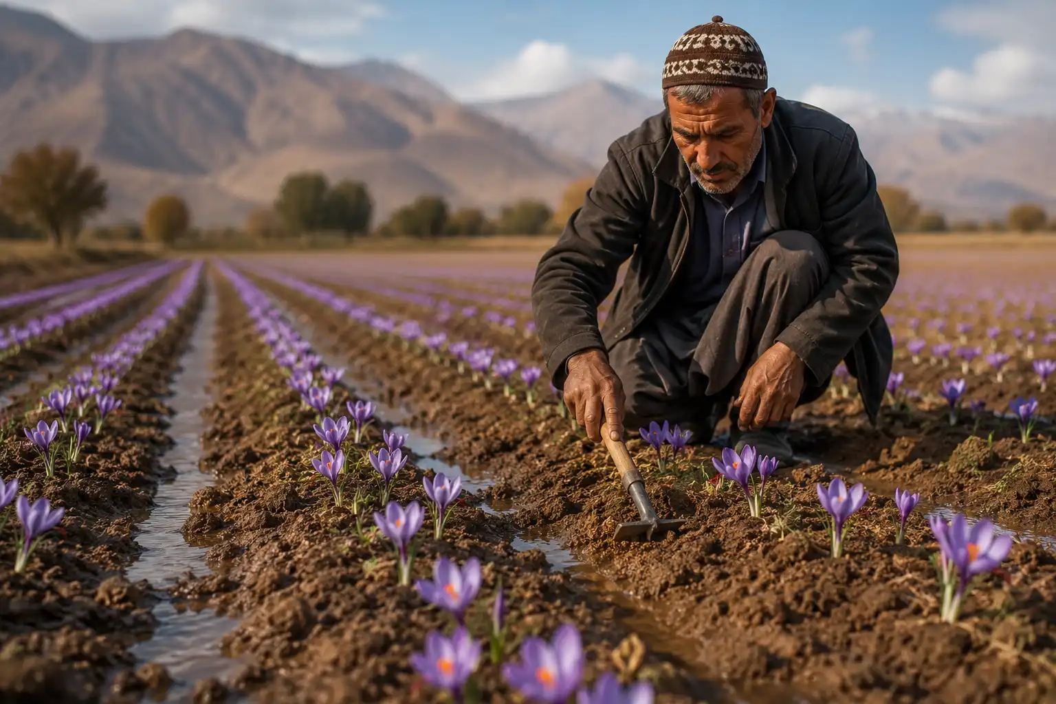 کود گل آب زعفران و مدیریت آب اول
