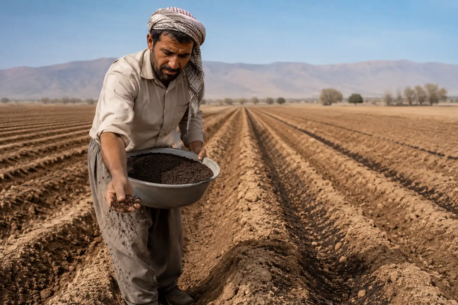 کود گل آب زعفران و عملیات زراعی قبل از آب اول